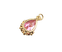 Gold Filled Colorful Quartz Teardrop Shape Pendant, 14K Gold Filled Clear/Blue/Pink/Purple Charm, Necklace Bracelet Charm, 10x16mm, Sku#ZX14