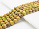 Smooth Round Africa Turquoise beads, 6mm/8mm/10mm/12mm Yellow Green Gemstone beads, AfricaTurquoise beads, 15.5inch strand, SKU#U267