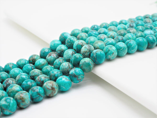 Smooth Round Africa Turquoise beads, 6mm/8mm/10mm/12mm Blue Green Gemstone beads, Africa Turqoise beads, 15.5inch strand, SKU#U268