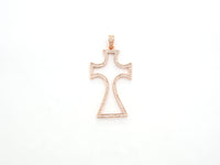 CZ Micro Pave Large Cross Pendant/Focal, Cubic Zirconia Paved Charm, Necklace Bracelet Charm Pendant, 25x44mm,sku#F523