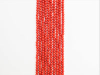 Smooth Round Dyed Orange Red Coral beads, 2mm/3mm/4mm Red Gemstone beads, Red Coral beads, 15.5inch strand, SKU#U280