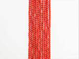 Smooth Round Dyed Orange Red Coral beads, 2mm/3mm/4mm Red Gemstone beads, Red Coral beads, 15.5inch strand, SKU#U280