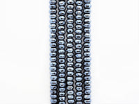 UNIQUE Silver Plated Faceted Black Onyx Rondelle Beads,2x4/4x6/5x8mm/6x10mm Metalic Rondelle Beads,15.5" Full Strand,SKU#S113