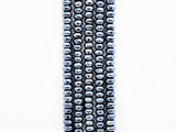 UNIQUE Silver Plated Faceted Black Onyx Rondelle Beads,2x4/4x6/5x8mm/6x10mm Metalic Rondelle Beads,15.5" Full Strand,SKU#S113
