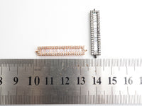 CZ Micro Pave Strip Connector for Bracelet/Necklace,Silver/Gold/Rose Gold/Gunmetal Spacer Connector/Link Connector, 6x34mm,sku#E404