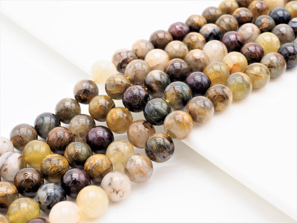 Quality Natural Pitersite Round Smooth Beads, 6mm/8mm/10mm/12mm beads, Brown Gemstone Beads, 15.5inch strand, SKU#U309