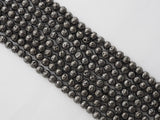 Wholesale Hematite Plated Lava Round Beads, 4mm/6mm/8mm/10mm/12mm Black Gemstone Beads, Wholesale Gemstone beads, 15.5" Full Strand,SKU#S112