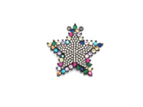 Colorful CZ Clear Micro Pave Star Pendant,Five Star Shaped Pave Pendant,Gold/Rose Gold/Silver/Gunmetal plated,29x31mm, Sku#F716