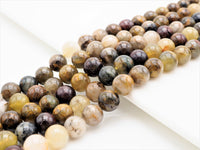 Quality Natural Pitersite Round Smooth Beads, 6mm/8mm/10mm/12mm beads, Brown Gemstone Beads, 15.5inch strand, SKU#U309