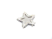 Colorful CZ Clear Micro Pave Star Pendant,Five Star Shaped Pave Pendant,Gold/Rose Gold/Silver/Gunmetal plated,29x31mm, Sku#F716