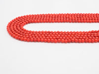 Smooth Round Dyed Orange Red Coral beads, 2mm/3mm/4mm Red Gemstone beads, Red Coral beads, 15.5inch strand, SKU#U280