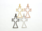 CZ Micro Pave Large Cross Pendant/Focal, Cubic Zirconia Paved Charm, Necklace Bracelet Charm Pendant, 25x44mm,sku#F523