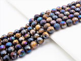 Mystic Faceted Tiger Eye beads, 6mm/8mm/10mm/12mm Natural Colorful Gemstone beads, Natural Tiger Eye Beads, 15.5inch strand, SKU#U264