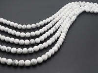 Natural Smooth/Faceted Round Howlite beads, 4mm/6mm/8mm/10mm,Natural Howlite Beads, SKU#U251