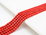 Smooth Round Dyed Orange Red Coral beads, 2mm/3mm/4mm Red Gemstone beads, Red Coral beads, 15.5inch strand, SKU#U280