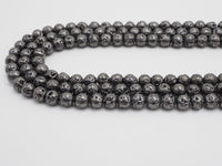 Wholesale Hematite Plated Lava Round Beads, 4mm/6mm/8mm/10mm/12mm Black Gemstone Beads, Wholesale Gemstone beads, 15.5" Full Strand,SKU#S112