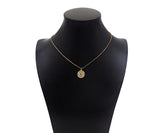 Gold Filled Flower On Round Coin Shape Pendant, 14K Gold Filled Flower Medallion Charm, Necklace Bracelet Charm Pendant, 14x17mm, Sku#ZX17