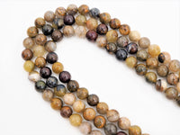 Quality Natural Pitersite Round Smooth Beads, 6mm/8mm/10mm/12mm beads, Brown Gemstone Beads, 15.5inch strand, SKU#U309
