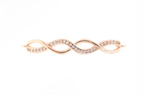 CZ Micro Pave Double Infinity Connector for Bracelet/Necklace,Silver/Gold/Rose Gold/Black Spacer Connector/Link Connector,6x41mm,sku#E405