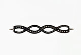 CZ Micro Pave Double Infinity Connector for Bracelet/Necklace,Silver/Gold/Rose Gold/Black Spacer Connector/Link Connector,6x41mm,sku#E405