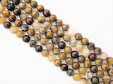 Quality Natural Pitersite Round Smooth Beads, 6mm/8mm/10mm/12mm beads, Brown Gemstone Beads, 15.5inch strand, SKU#U309