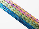 Natural V-Shape Hematite-6x1mm Gemstone Beads, Blue/Green/Rainbow Color Gemstone, 15inch FULL Strand Metallic Beads- SKU#W114