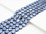 Unique Silver Plated Black Onyx Faceted Coin Beads,8mm/10mm/12mm Gemstones Beads, Black Coin Beads,15.5" Full Strand, SKU#S114
