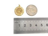 Gold Filled Chinese Love Word On Round Shape Pendant, 14KK Gold Filled Love Medallion Charm, Necklace Bracelet Charm, 17x20mm, Sku#ZX18