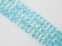 Beautiful Aqua Blue Spectrolite Quartz Matte, Aura Round  6mm/8mm/10mm/12mm, Blue Crystal beads,15.5inch strand, SKU#U289