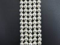 NEW!!! Silver Plated Lava Round Beads, 4mm/6mm/8mm/10mm/12mm silver Gemstone Beads,15.5" Full Strand, Wholesale Gemstone Beads,SKU#S109