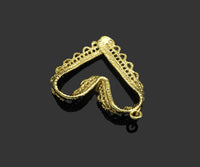 Gold Filled Lace Heart Shape Pendant, 14K Gold Filled Heart Charm, Necklace Bracelet Charm Pendant, 29x33mm, Sku#ZX20