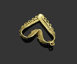 Gold Filled Lace Heart Shape Pendant, 14K Gold Filled Heart Charm, Necklace Bracelet Charm Pendant, 29x33mm, Sku#ZX20