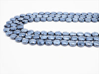 Unique Silver Plated Black Onyx Faceted Coin Beads,8mm/10mm/12mm Gemstones Beads, Black Coin Beads,15.5" Full Strand, SKU#S114