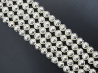 NEW!!! Silver Plated Lava Round Beads, 4mm/6mm/8mm/10mm/12mm silver Gemstone Beads,15.5" Full Strand, Wholesale Gemstone Beads,SKU#S109