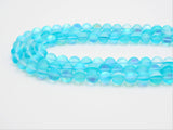 Beautiful Aqua Blue Spectrolite Quartz Matte, Aura Round  6mm/8mm/10mm/12mm, Blue Crystal beads,15.5inch strand, SKU#U289