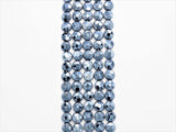 Unique Silver Plated Black Onyx Faceted Coin Beads,8mm/10mm/12mm Gemstones Beads, Black Coin Beads,15.5" Full Strand, SKU#S114