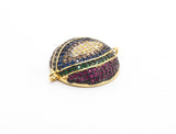 Large CZ Micro Multi color Dome Evil Eyes Connector, Half Circle Cubic Zirconia Connector for Bracelet Necklace,20x25mm,sku#E406
