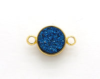 Gold/Silver Mystic Drusy Round Connector