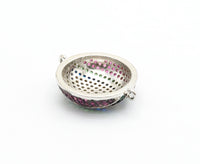 Large CZ Micro Multi color Dome Evil Eyes Connector, Half Circle Cubic Zirconia Connector for Bracelet Necklace,20x25mm,sku#E406
