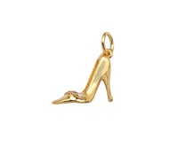 Gold Filled CZ Micro Pave High-Heeled Shoes Shape Pendant, 14K Gold Filled CZ Charm, Necklace Bracelet Charm Pendant, 8x13mm, Sku#ZX22