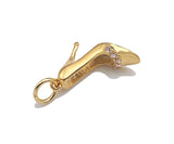 Gold Filled CZ Micro Pave High-Heeled Shoes Shape Pendant, 14K Gold Filled CZ Charm, Necklace Bracelet Charm Pendant, 8x13mm, Sku#ZX22