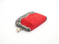 Large Pave Red Coral Buddha Pendant, Pave Crystal Rhinestone Encrusted Buddha Pendant,37x52x10mm,sku#V20