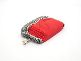 Large Pave Red Coral Buddha Pendant, Pave Crystal Rhinestone Encrusted Buddha Pendant,37x52x10mm,sku#V20