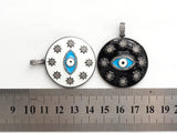 NEW Enamel Evil eye with Star Pendant,CZ Micro Pave Oil Drop Evil Eye Pendant,Blue/White/Black/Red/Yellow Enamel Jewelry,34x37mm,sku#F609