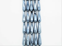UNIQUE Silver Plated Black Onyx Faceted Teardrop Beads,10x30mm Gemstones Beads, Silver Black Teardrop Beads,15.5" Full Strand, SKU#S115