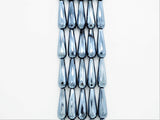 UNIQUE Silver Plated Black Onyx Faceted Teardrop Beads,10x30mm Gemstones Beads, Silver Black Teardrop Beads,15.5" Full Strand, SKU#S115