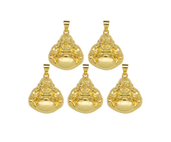 18K Dainty Gold Buddha Shape Pendant/Charm,Gold Religion Charm, Necklace Bracelet Charm Pendant,19x22mm,Sku#LK298