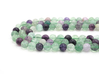 Natural Smooth Round Fluorite beads, 6mm/8mm/10mm/12mm Natural Green Purple Gemstone beads, Round Fluorite Beads, 15.5inch strand, SKU#U244