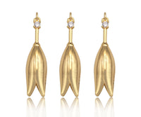 CZ Micro Pave Tulip Flower Shape Pendant, 18K Gold Tulip Flower Charm, Necklace Bracelet Charm Pendant, 7x27mm, Sku#ZX23