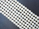 Mystic Coated Natural Faceted White Jade beads, 6mm/8mm/10mm Natural White Gemstone beads, Natural Jade Beads, 15.5inch strand, SKU#U262